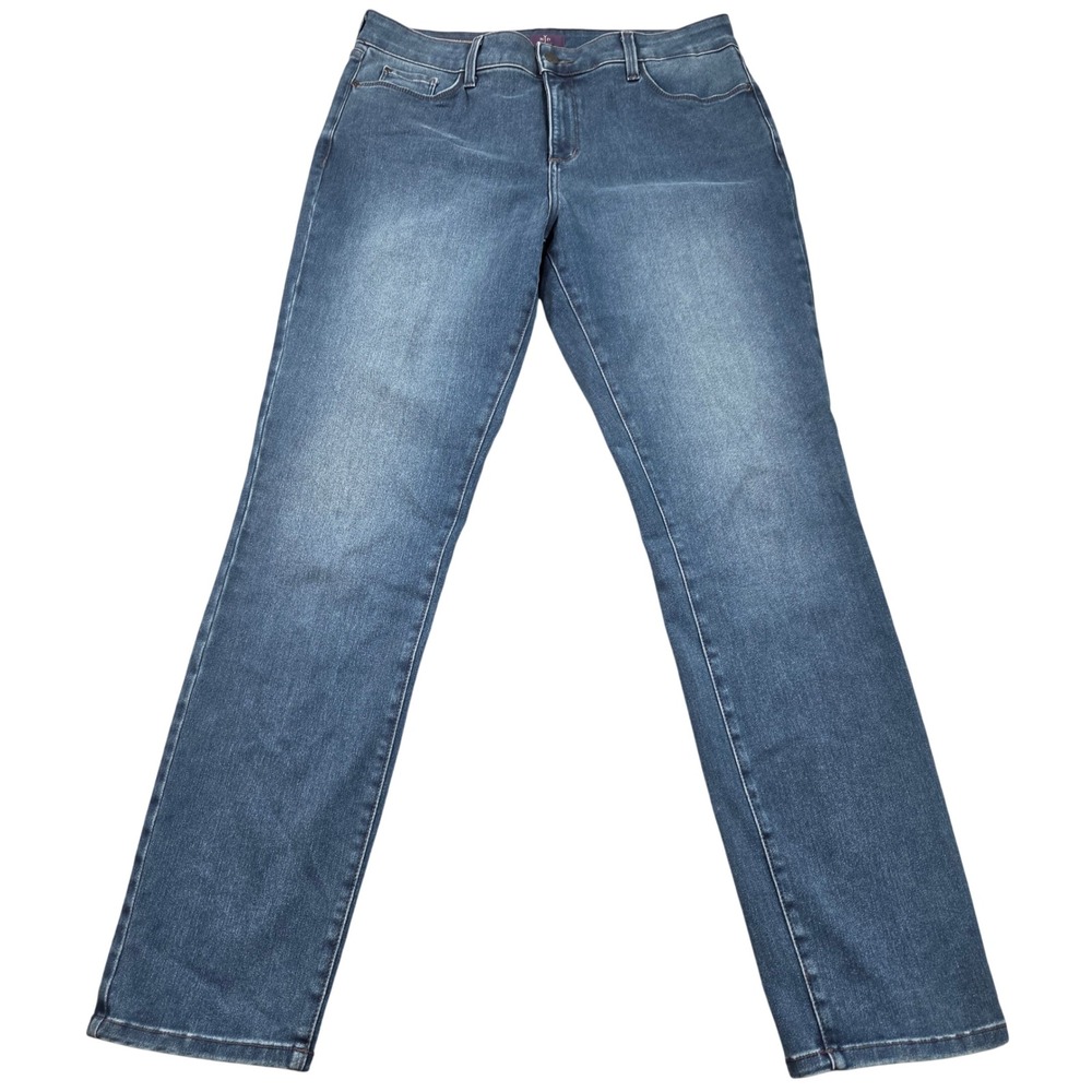 NYDJ Alina Legging Jeans Womens 14 Blue High Rise Stretch Denim USA M38Z1338